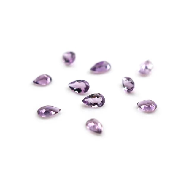 Pendant half-drilled in clear amethyste 9x12mm  x 1pc