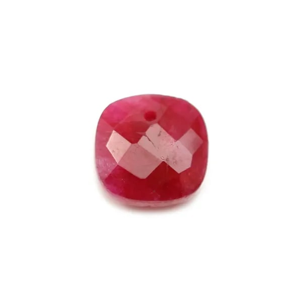 Pendentif sillimanite teinté carré facette 10mm x 1pc