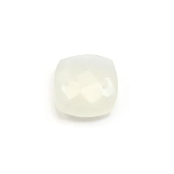 Intercalaire en calcédoine blanche avec 2 trous 10mm x 1pc