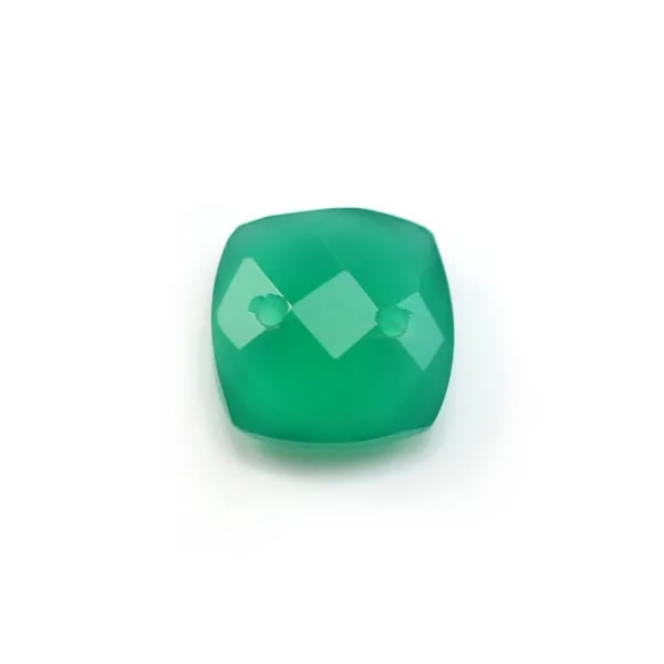 Intercalaire en agate verte avec 2 trous 10mm x 1pc