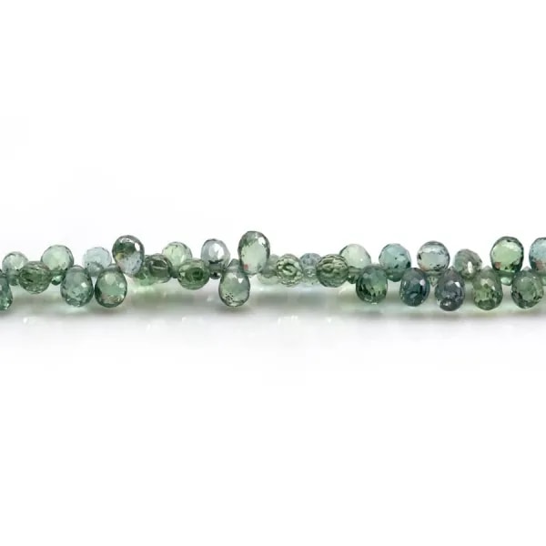 Saphir multicolor goutte facette 3x4mm x 41cm