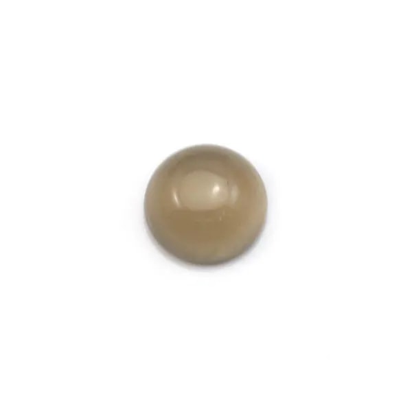 Cabochon agate grise, de forme ronde, 8mm x 6pcs