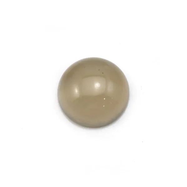 Cabochon agate grise, de forme ronde, 12mm x 4pcs