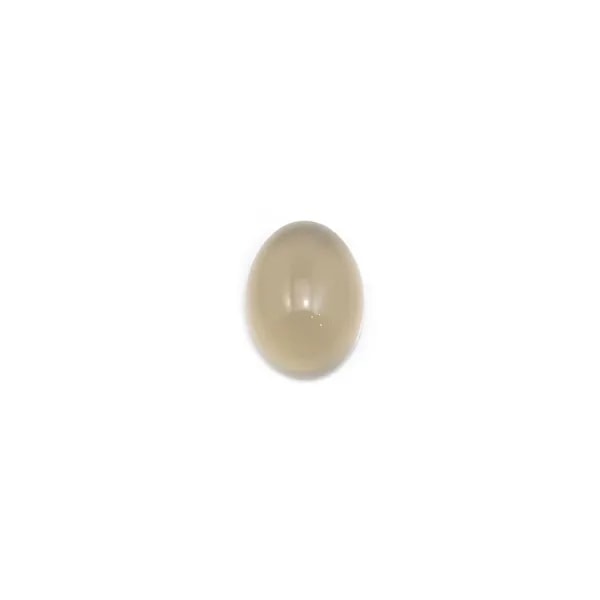 Cabochon of grey agate, in oval shape, 6 * 8mm x 4pcs