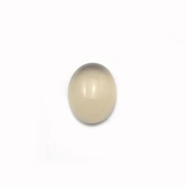 Cabochon d'agate grise, de forme ovale, 8x10mm x 4pcs