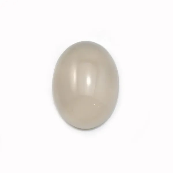 Cabochon d'agate grise, de forme ovale, 12x16mm x 2pcs