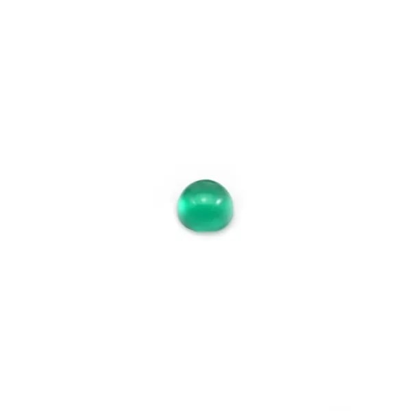 Cabochon d'agate, de forme ronde, de couleur verte, 3mm x 4pcs