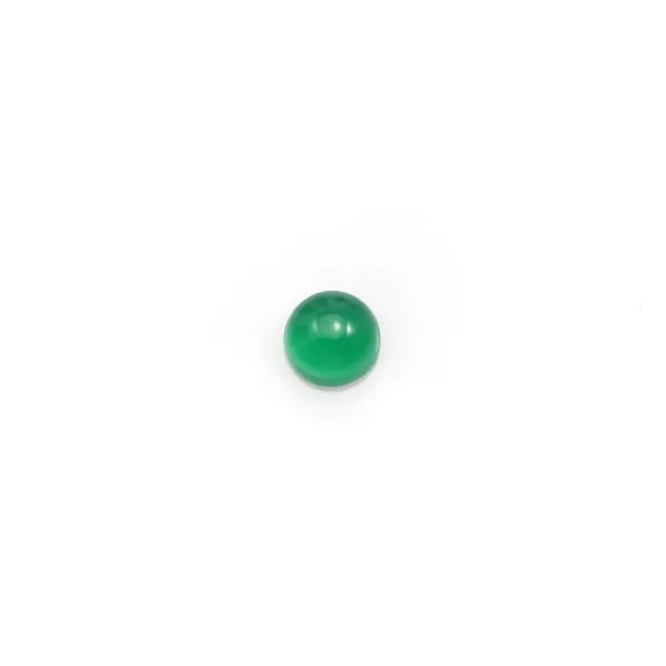 Cabochon agate vert ronde 4mm x 4pcs