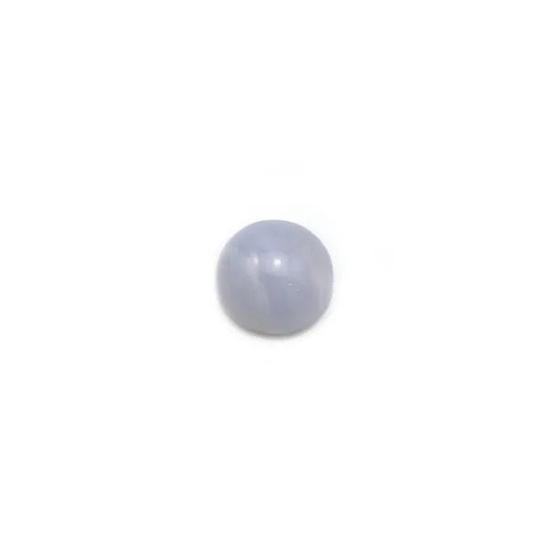 Blue chalcedony cabochon, in round shape, 6mm x 4pcs