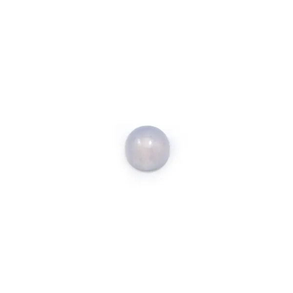 Blue chalcedony cabochon, in round shape, 4mm x 4pcs