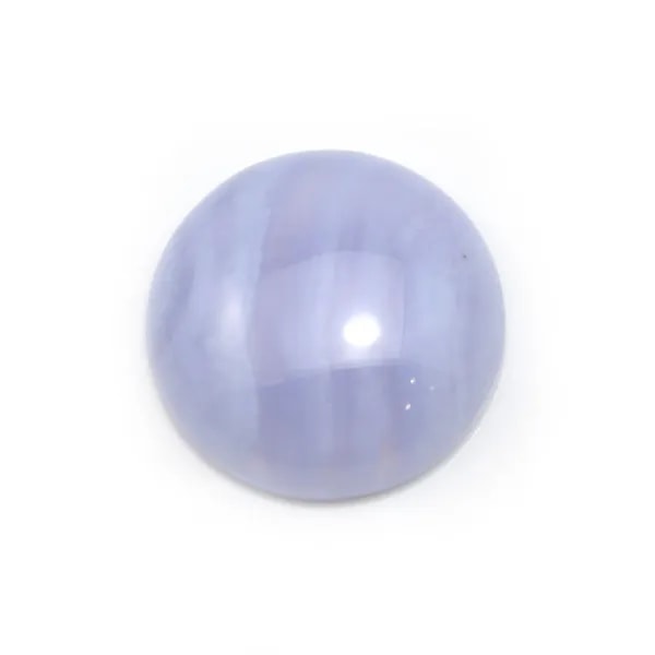 Cabochon de calcédoine bleu, de forme ronde, 16mm x 1pc