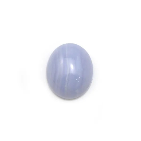 Cabochon de calcédoine bleu, de forme ovale, 10x12mm x 2pcs