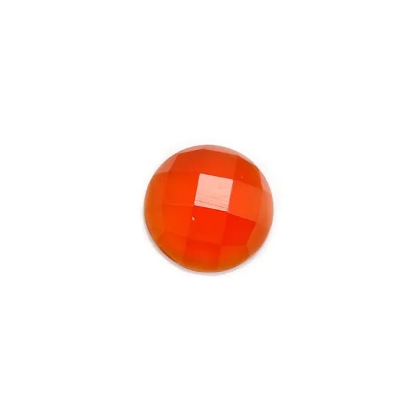 Cabochon cornaline ronde facette 10mmx 1pc