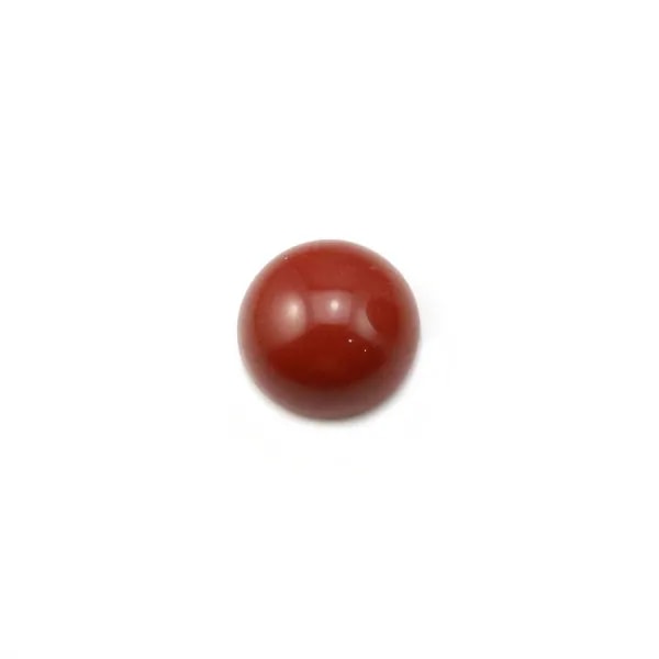 Red jasper cabochon, in round shape, 8mm x 4 pcs
