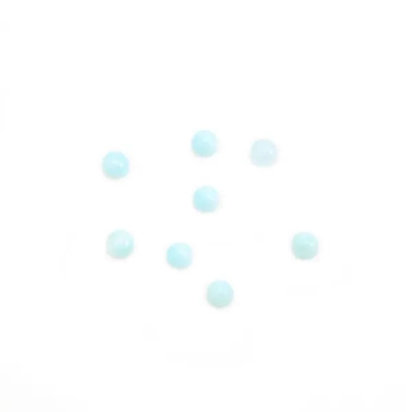 Cabochon de larimar, de forme ronde, 2mm x 1pc