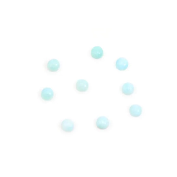Cabochon de larimar, de forme ronde, 3mm x 1pc