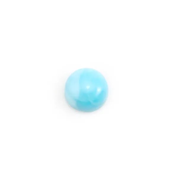 Cabochon de larimar, de forme ronde, 8mm x 1pc