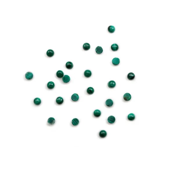 Cabochon malachite round 4mm x 2pcs