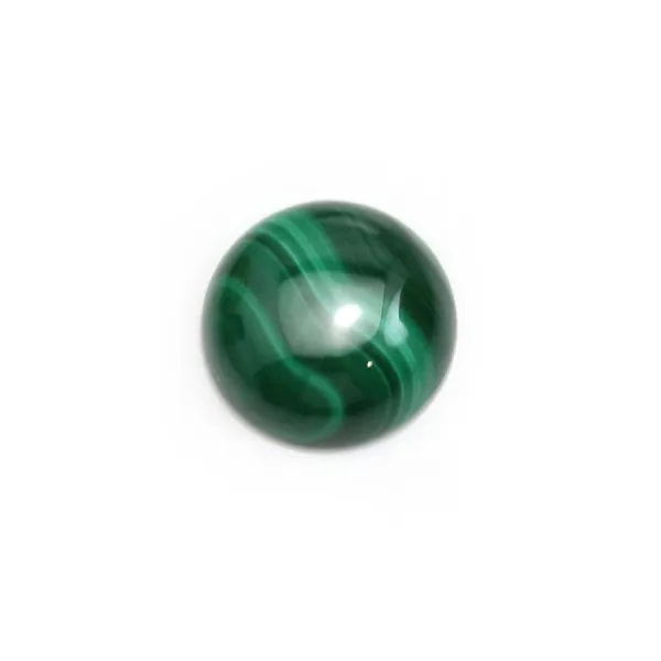 Malachite cabochon, in round shape, measuring 12mm x 1pc