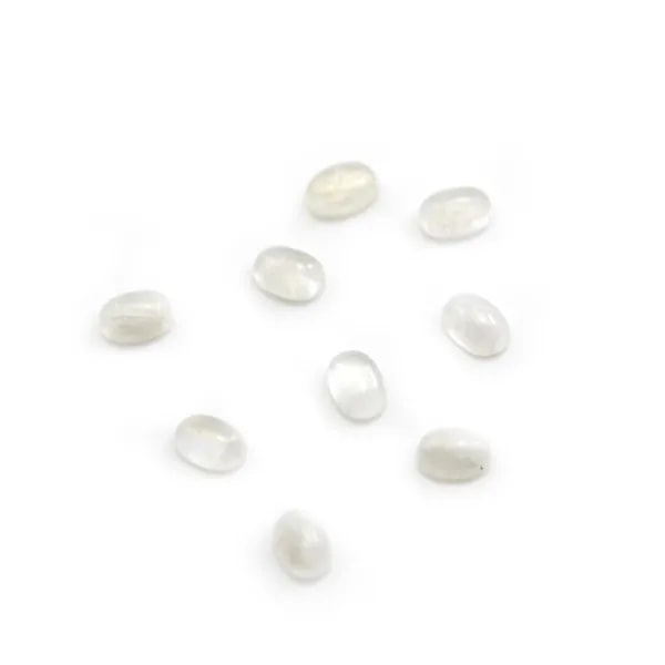 Cabochon Pierre de Lune Ovale 5x7mm x 2pcs