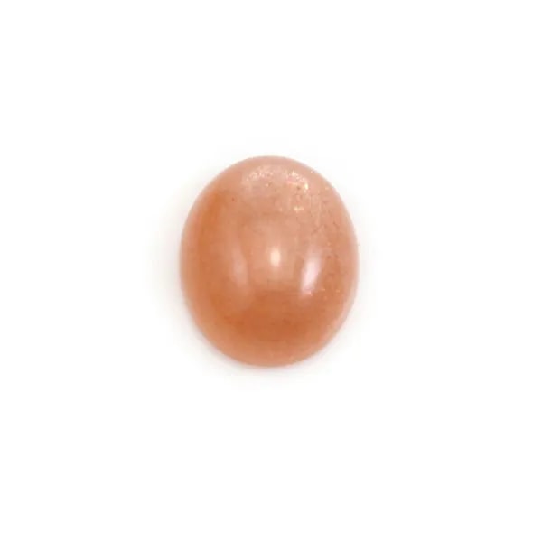 Cabochon de Pierre de lune orange, de forme ovale, 10x12mm x 1pc