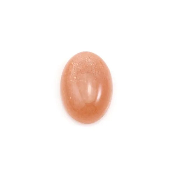 Cabochon di Pietra di luna arancione, di forma ovale, 10x14mm x 1pc