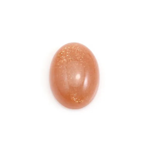 Cabochon de Pierre de lune orange, de forme ovale, 12x16mm x 1pc