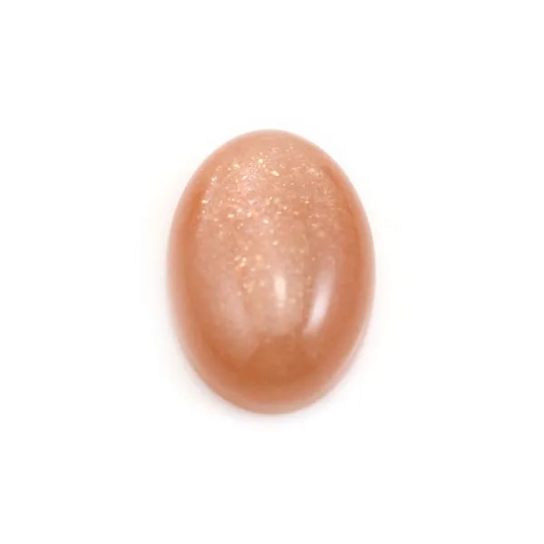 Ovaler Mondstein-Cabochon in Orange, 13x18mm x 1 Stk.