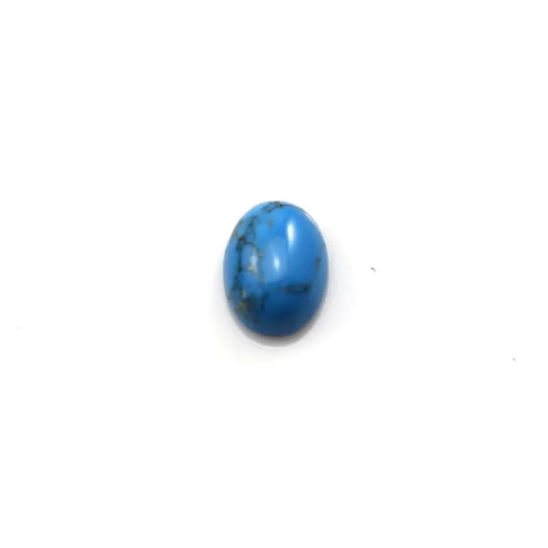 Cabochon turquoise reconstituée ovale 6x8mm x 5pcs