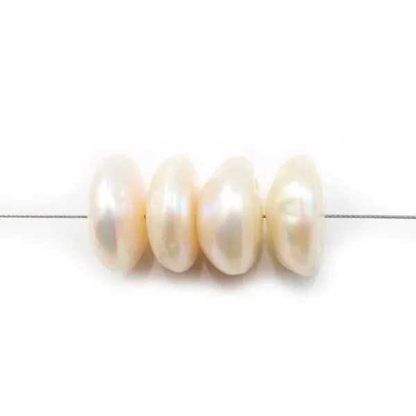 Perles de culture d'eau douce, saumon, bouton, 7x15mm x 1pc