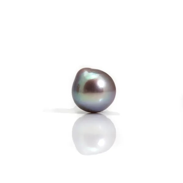 Freshwater cultured pearl half drilled purple, in pear shape, in size of 9.5-10mm x 1pc