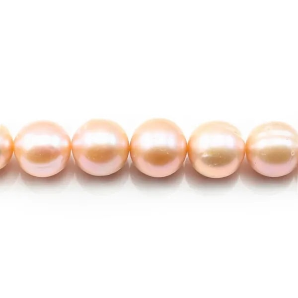 saumon round freshwater pearl  12-14mm  AAA x 40cm
