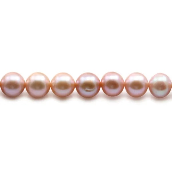 Purplish pink round freshwater pearls 8-8.5mm x 40cm