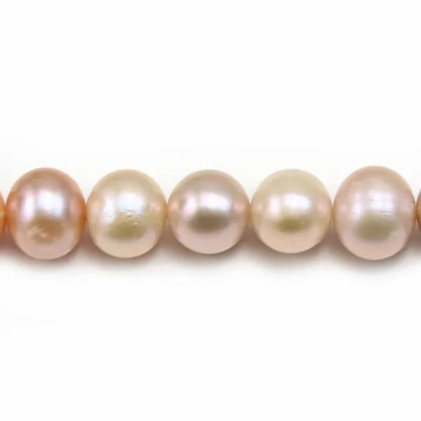 Perles de culture d'eau douce, multicolore, ronde,  9.5-10.5mm x 40cm A
