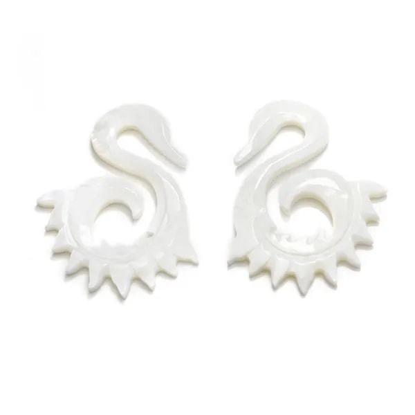 Nacre blanche aile 31x63mm x 2pcs