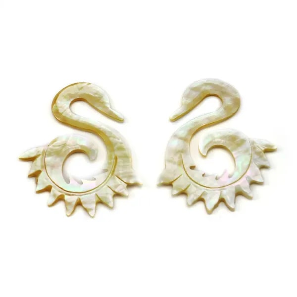 Nacre jaune coeur 26x48mm x 2pcs