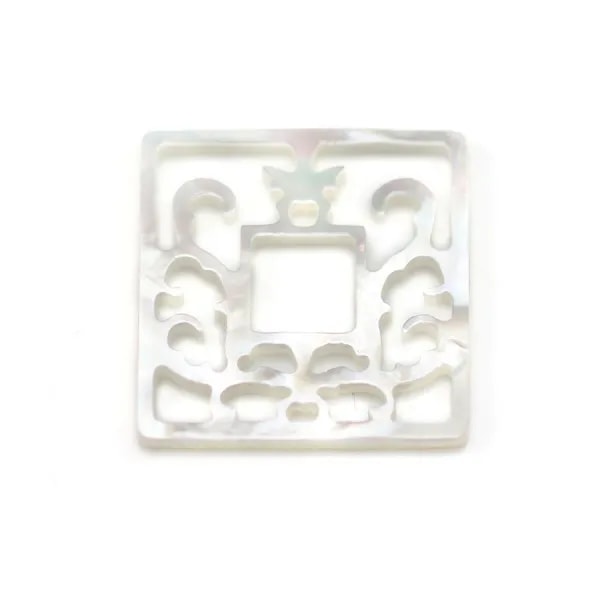 Nacre blanche ronde arbre 12mm x 1pc