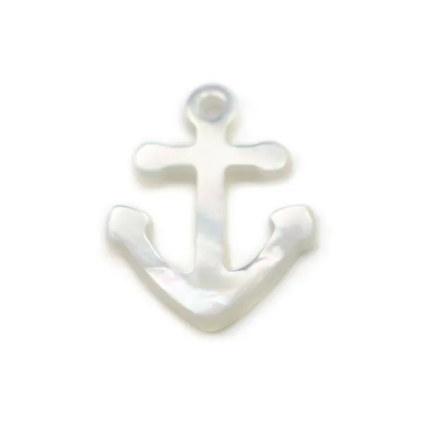 Nacre grise en ancre13x16mm x 1pc