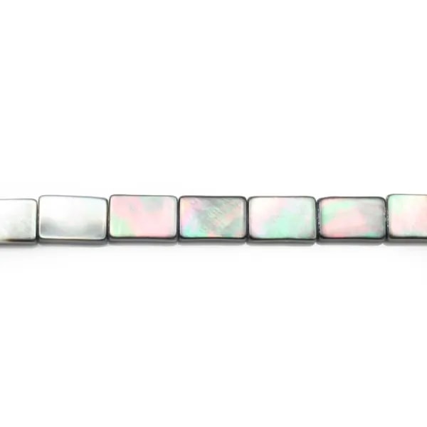 Nacre Grise en Forme de Rectangle 8x12mm x 40 cm 