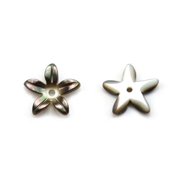 Nacre grise en forme de fleur 19.5mm x 2pcs