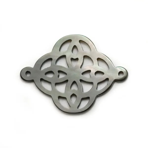Nacre grise en motif celtique ajouré 18x24mm x 1pc
