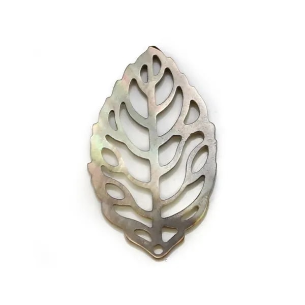 Nacre grise gourde ajourée 16x26mm x 1pc