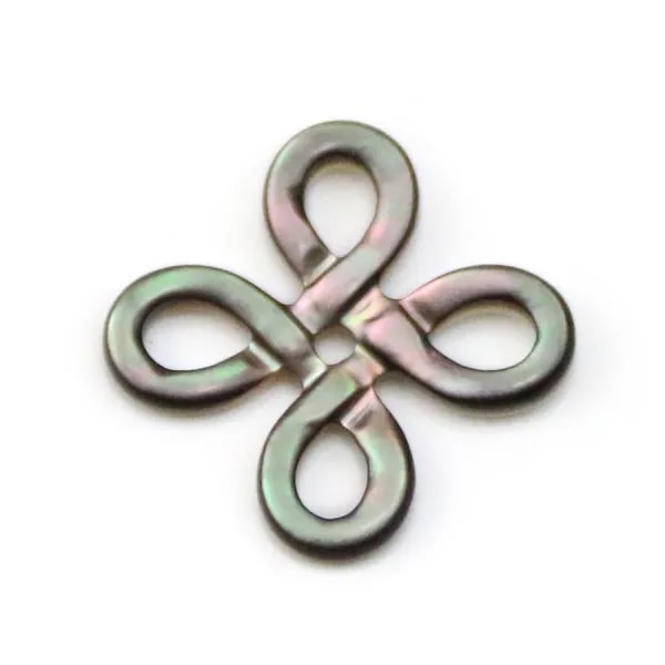 Nacre grise en noeud chinois 20mm x 1pc
