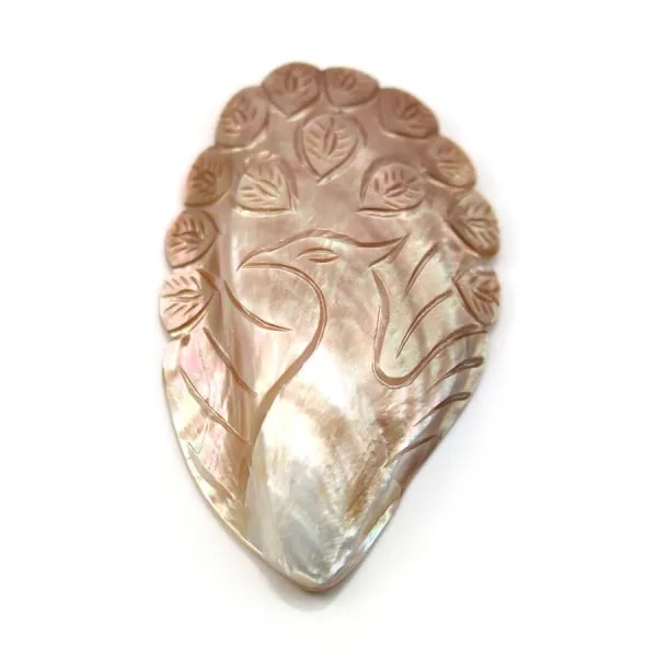 White mother-of-pearl alphabet x 1pc