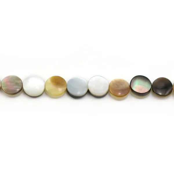 Nacre grise ronde plate 6mm x 40cm