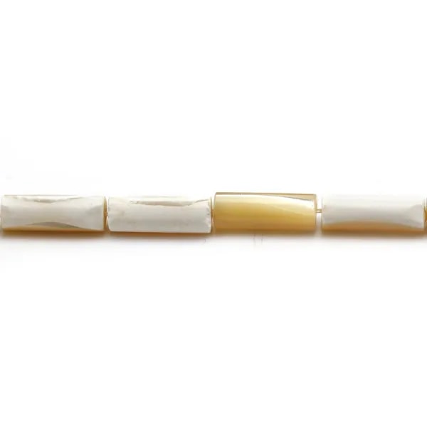 Yellow mother-of-pearl, in the shape of a tube 5x14mm x 40cm