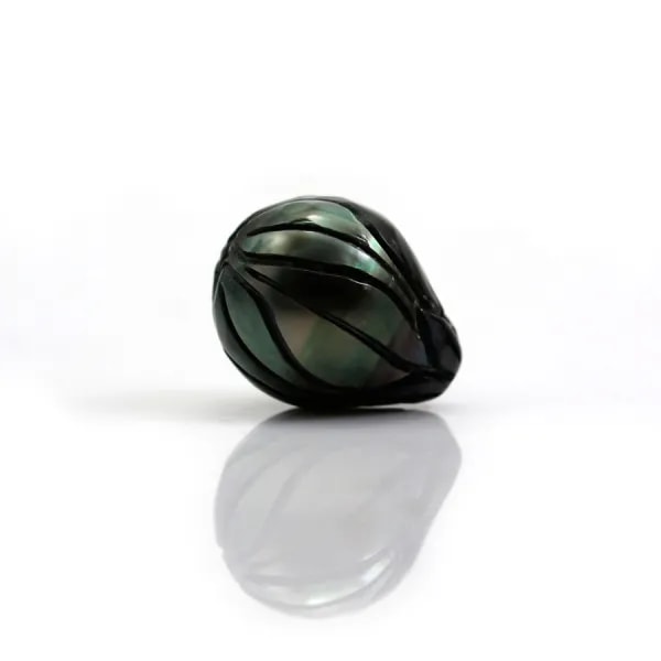 Perle de culture de Tahiti, sculptée baroque, 12-14mm x 1pc