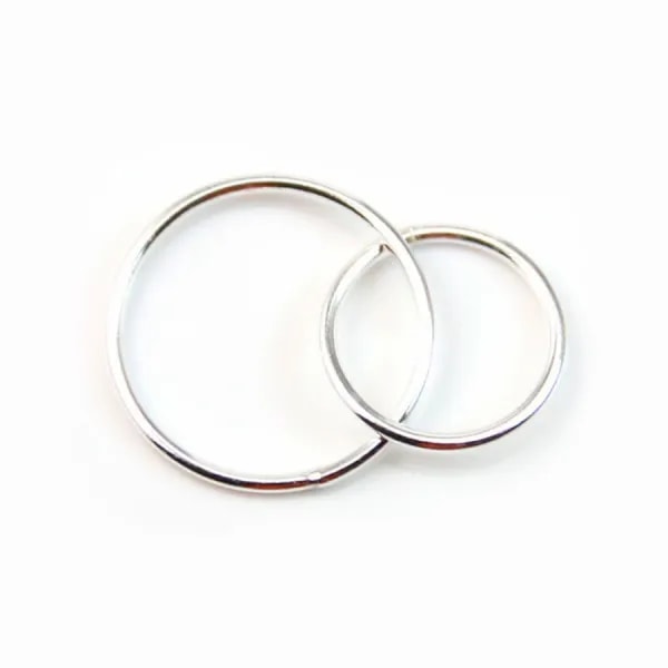 Anneaux  toi et moi fermés, 11mm et  15mm, argent 925  x 1pc