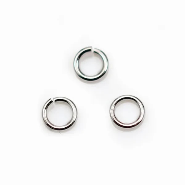 Anneaux ouverts 5x0,6 mm argent 925 rhodie   x 10pcs