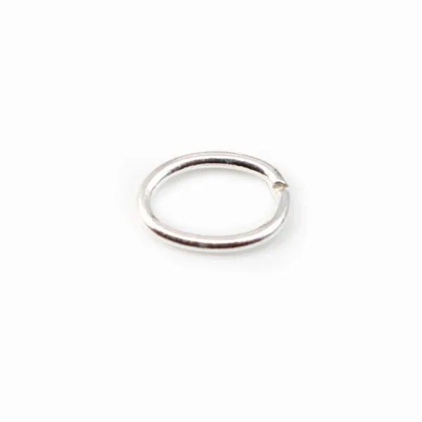 925 Sterling Silver, Oval-shape Rings, 5x7mm x 4pcs